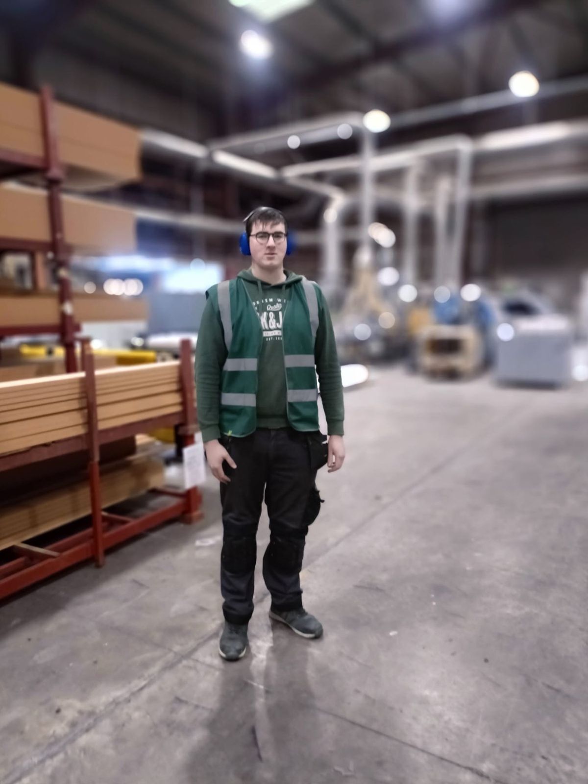 An apprentice on the factory floor