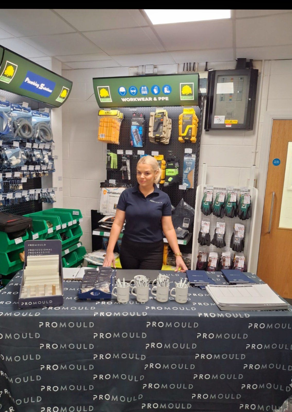 Promould stand at JP Corry Newry with the Professional Progressive Proven sample box