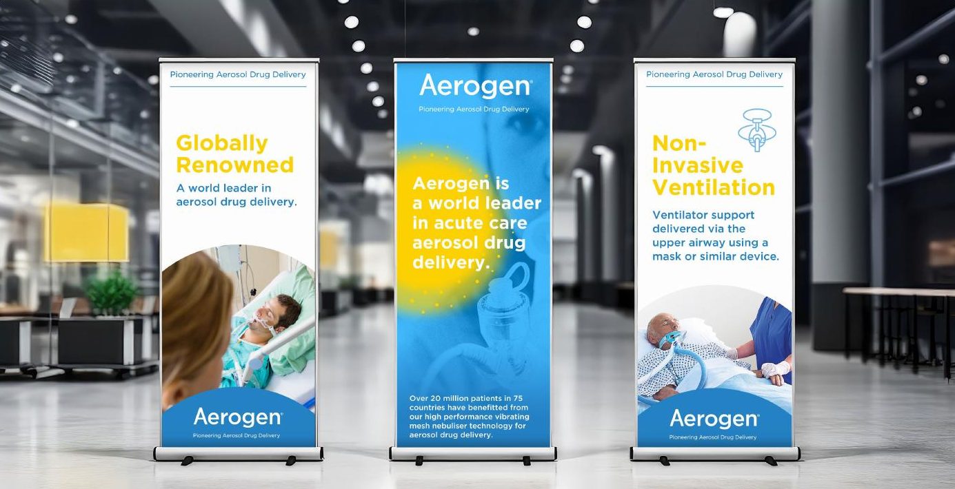 Aerogen pull-up banners at an event