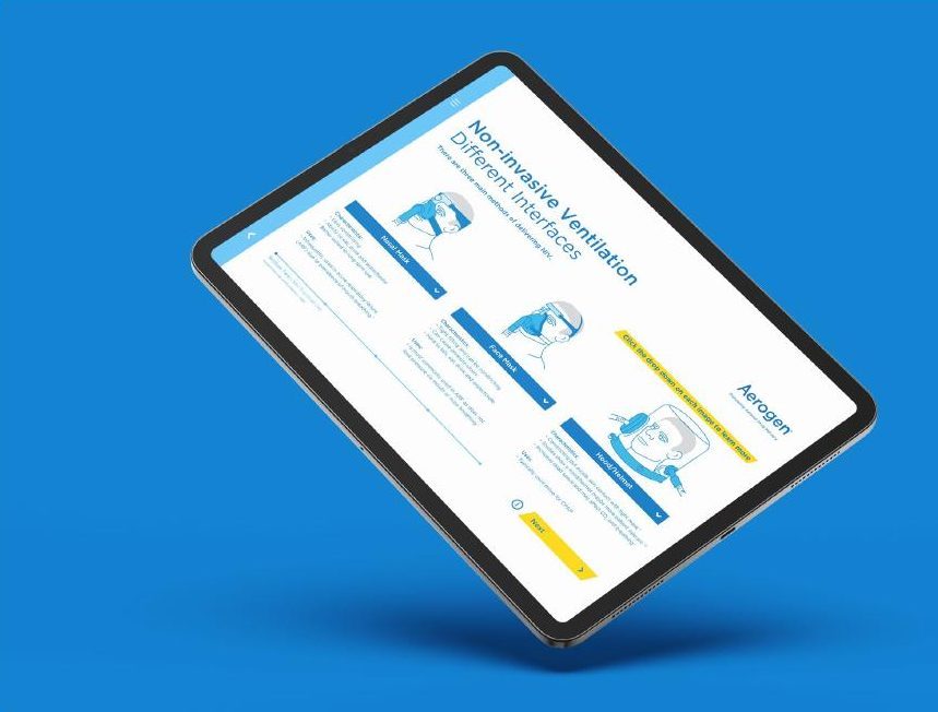 Aerogen content on a tablet
